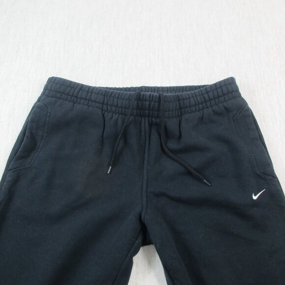 Nike Jogger Mens Large Black Fleece Lined Sports Pants Swoosh Logo Drawstring - Picture 4 of 7